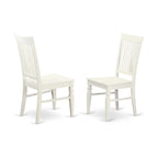 East West Furniture Avwe5-Lwh-W 5 Piece Dining Set Includes An Oval Dining Room Table With Butterfly Leaf And 4 Kitchen Chairs, 42X60 Inch, Linen White