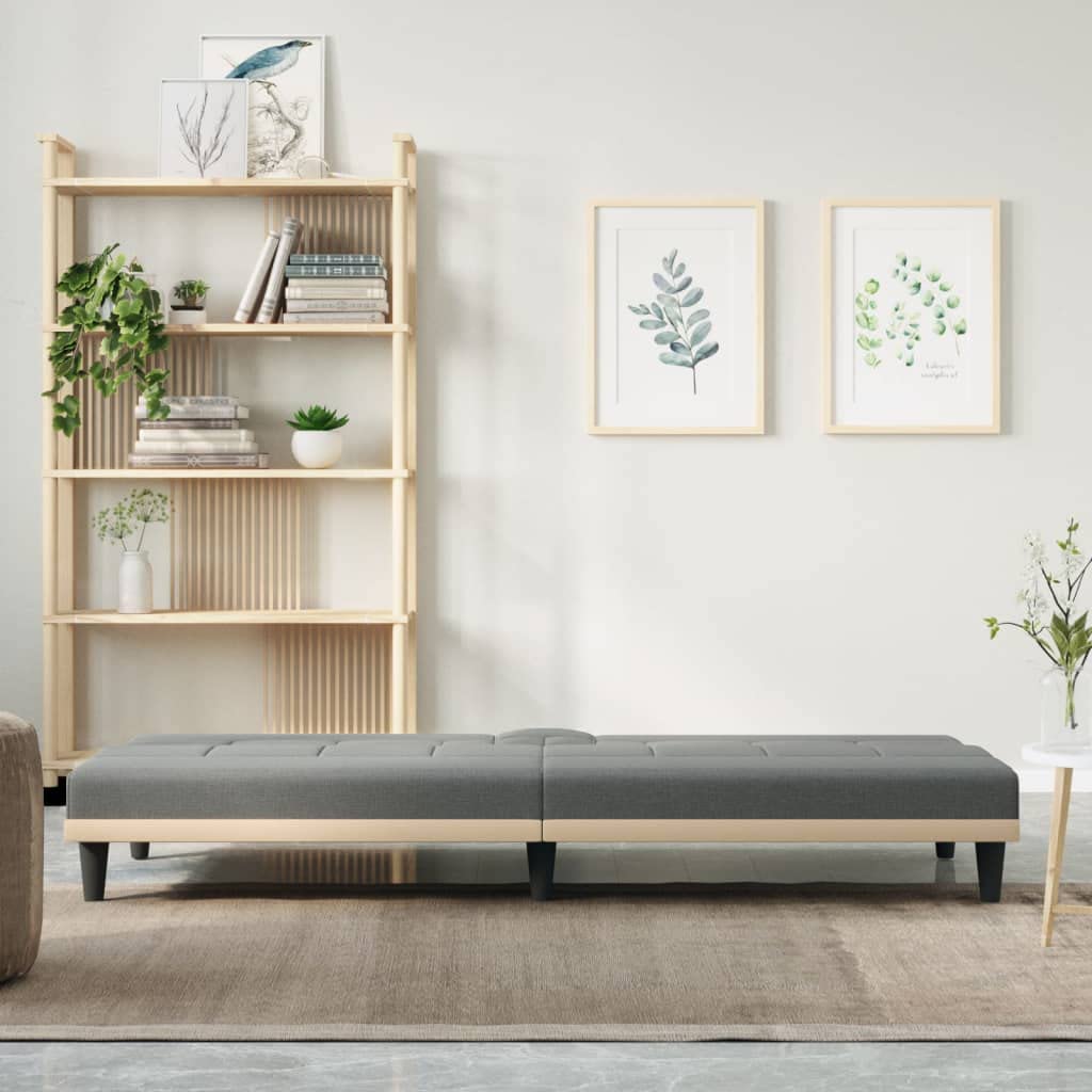 vidaXL Convertible Sofa Bed with Cup Holders, Dark Gray Fabric, Comfortable Seating and Sleeping Solution, Modern Design, Easy Transformation, Space Saving Furniture, California Prop 65 Warning