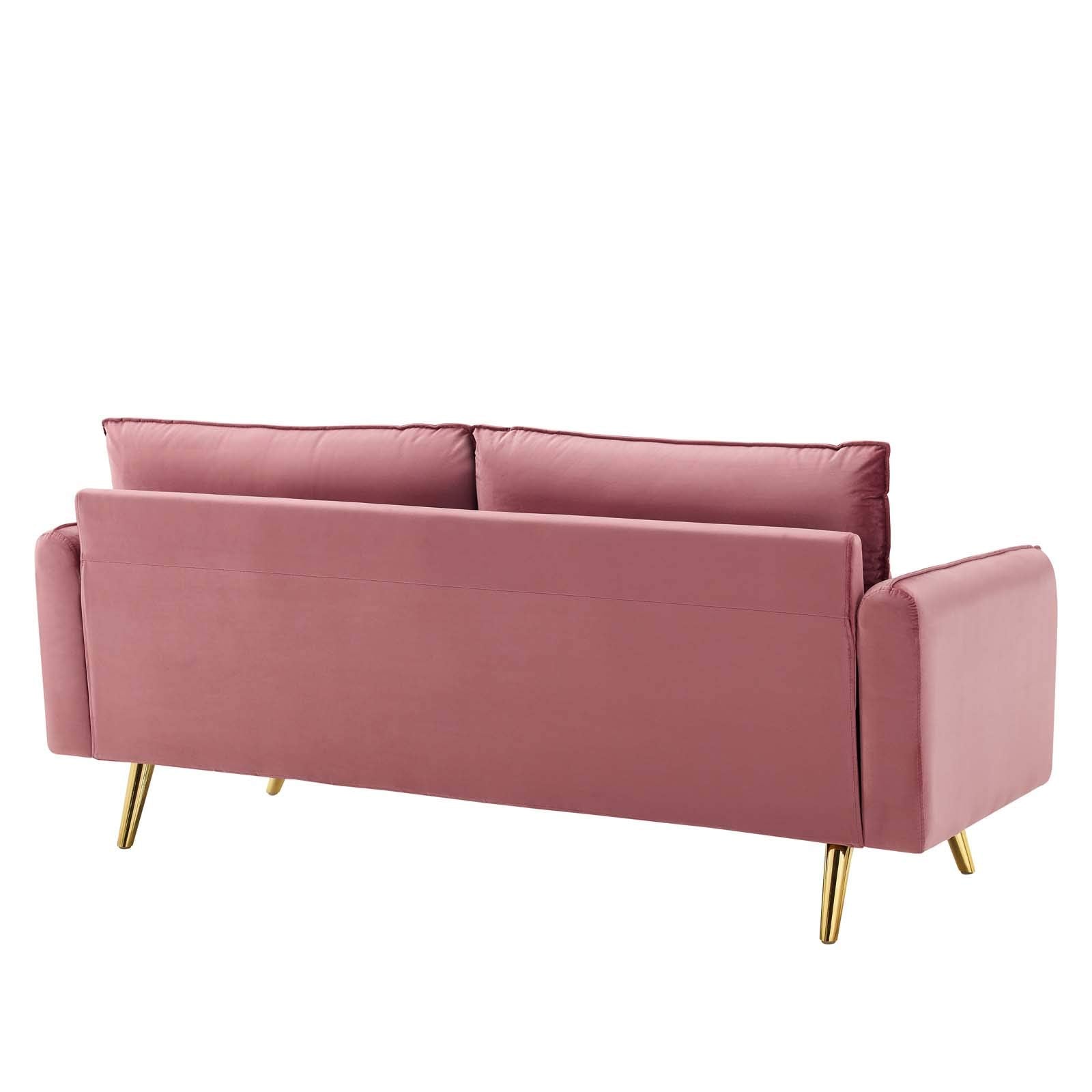 Modway Revive Performance Velvet Sofa, Dusty Rose