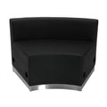 Flash Furniture HERCULES Alon Series Black LeatherSoft Concave Chair with Brushed Stainless Steel Base