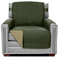 Sofa Shield Patented Chair Slipcover, Reversible Tear Resistant Soft Quilted Microfiber, 23” Seat Width, Durable Furniture Stain Protector With Straps, Washable Cover For Dogs, Kids, Hunter Green Sage