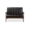 Baxton Studio BBT8011A2-Black Loveseat Love Seats, 29.45LX44.66WX31.59H, Black