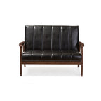 Baxton Studio BBT8011A2-Black Loveseat Love Seats, 29.45LX44.66WX31.59H, Black
