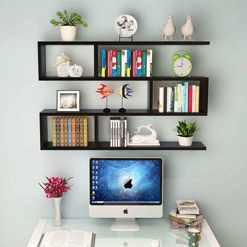 The Good Luck Wall Mount Floating Shelves for Books Shelf, Antiques, Organizer, Storage  DIY  MDF (Wenge)