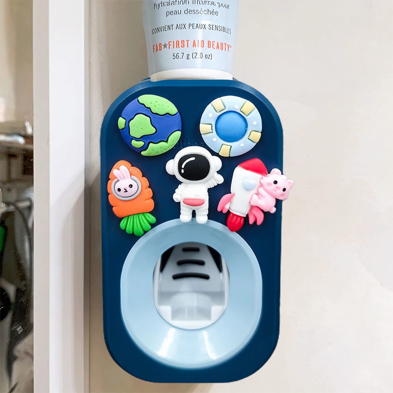 Automatic Kid Toothpaste Dispenser for Shower,Toothpaste Squeezer for Kids & Family, is Wall Mounted Bathroom Decor by Mr. Thumb