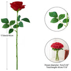 Helera 12Pcs Roses Artificial Flowers Fake Roses Red Silk Roses Flowers Rose With Long Stems For Wedding Home Party Centerpieces