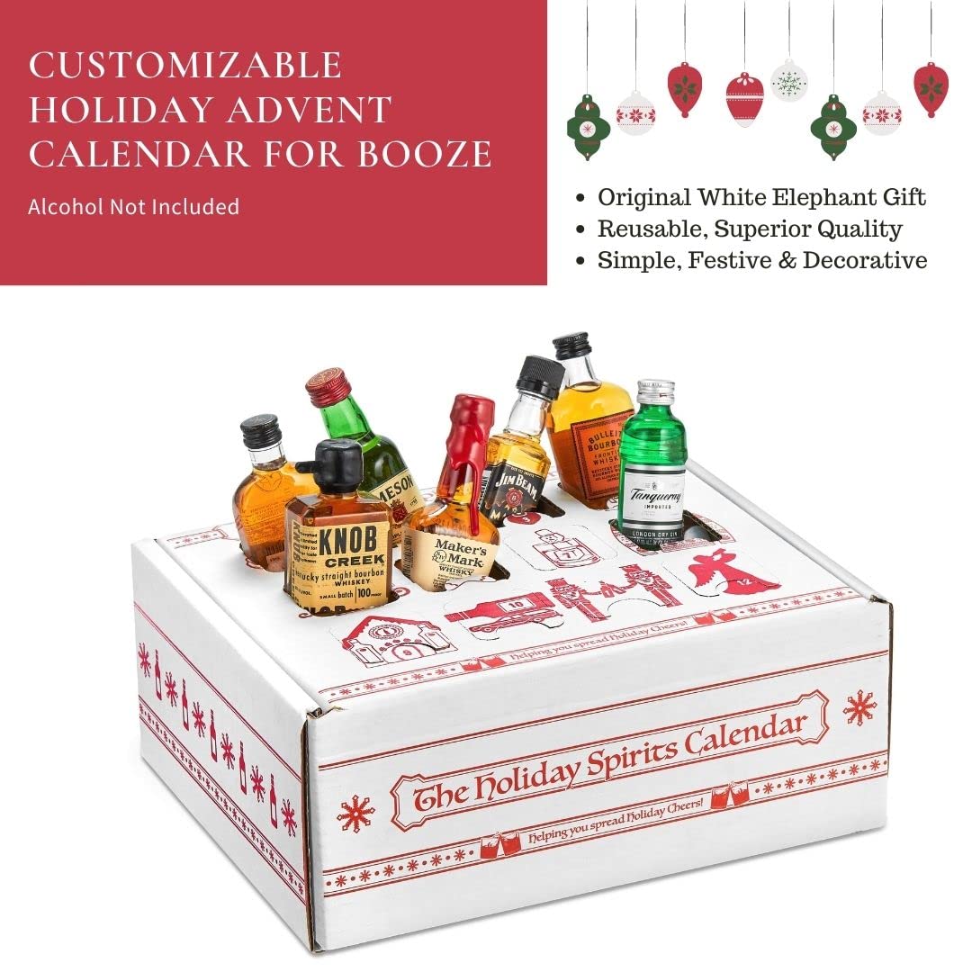Advent Calendar For Alcohol & Adults | Gift Booze & Wine For Christmas 2024 | Great White Elephant & Holiday Party Hostess Prese
