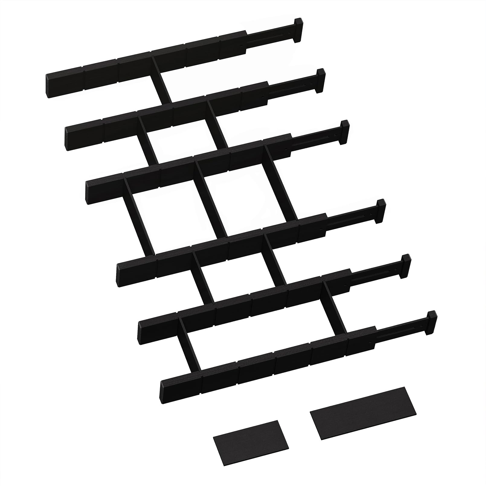GZOOGHOME 6 Pack Bamboo Drawer Dividers with 12 Inserts, Expandable Adjustable Clothes Drawer Organizers and Storage from 17 to 
