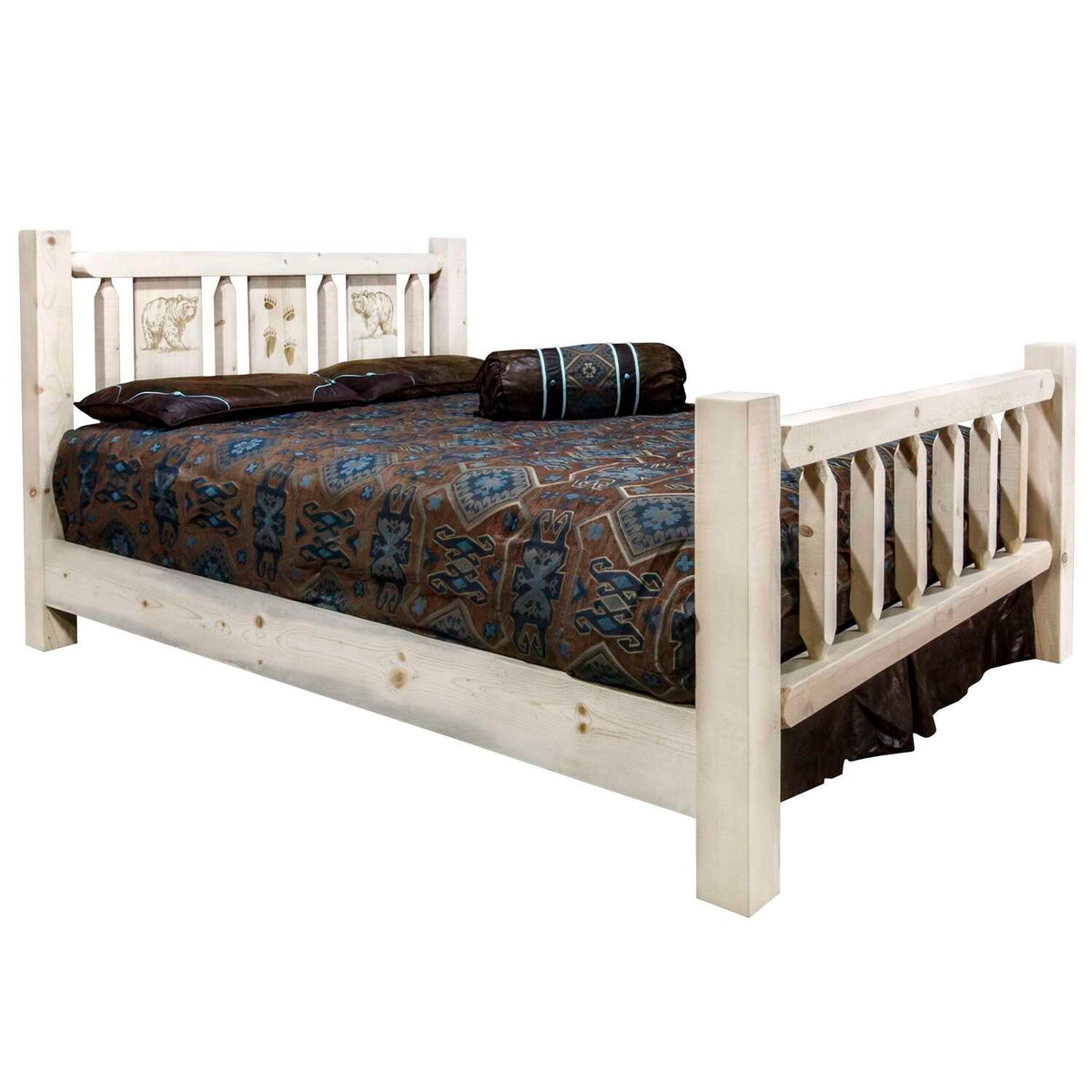 Montana Woodworks Bear Design Laser Engraved Bed (Cal King:98 in. L x 76 in. W x 47 in. H (204 lbs.))