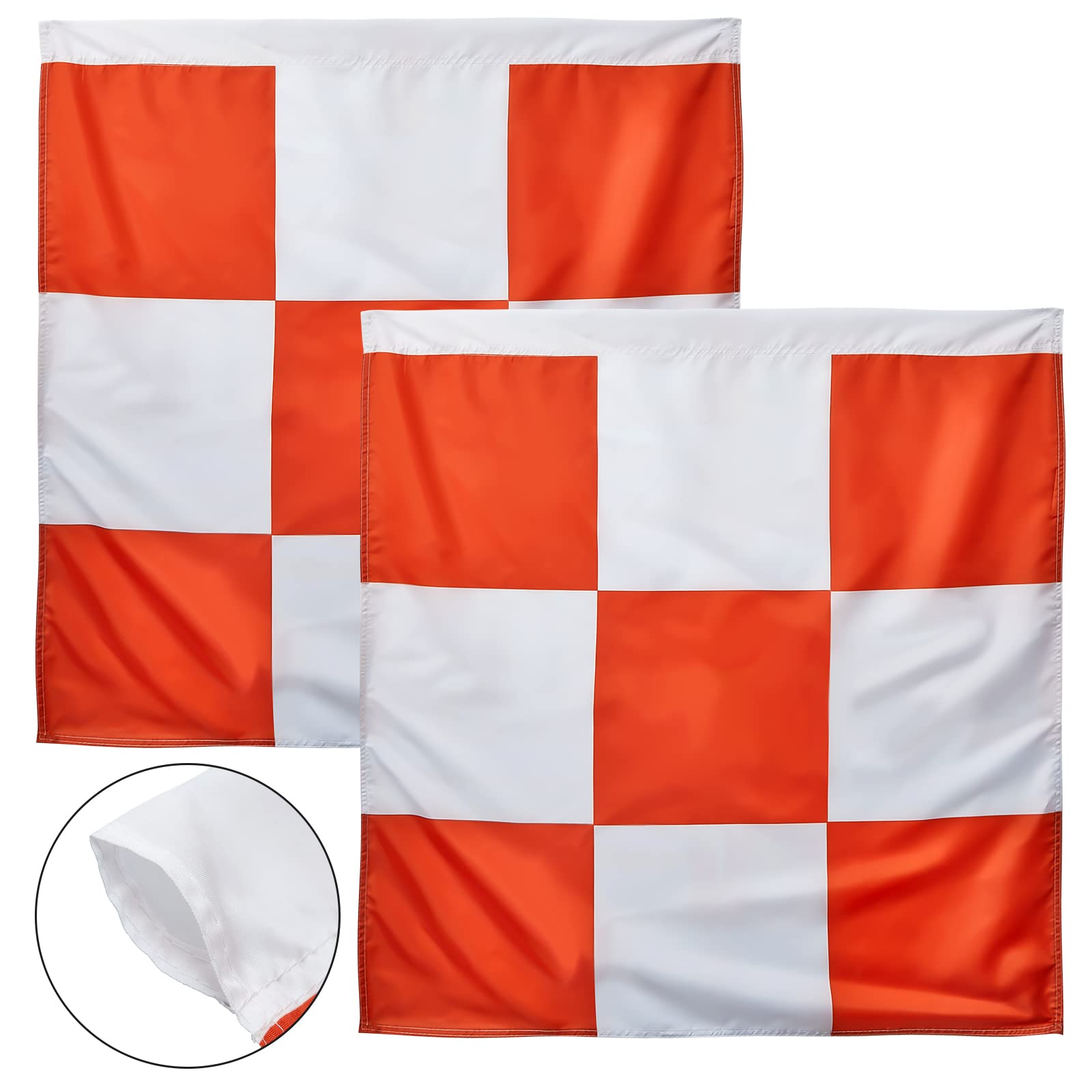 Safety Flag Airport Flag, 36 X 36 Inch, Marking Flags Orange And White Checkered Racing Flag For Airport Safety Warning Marking