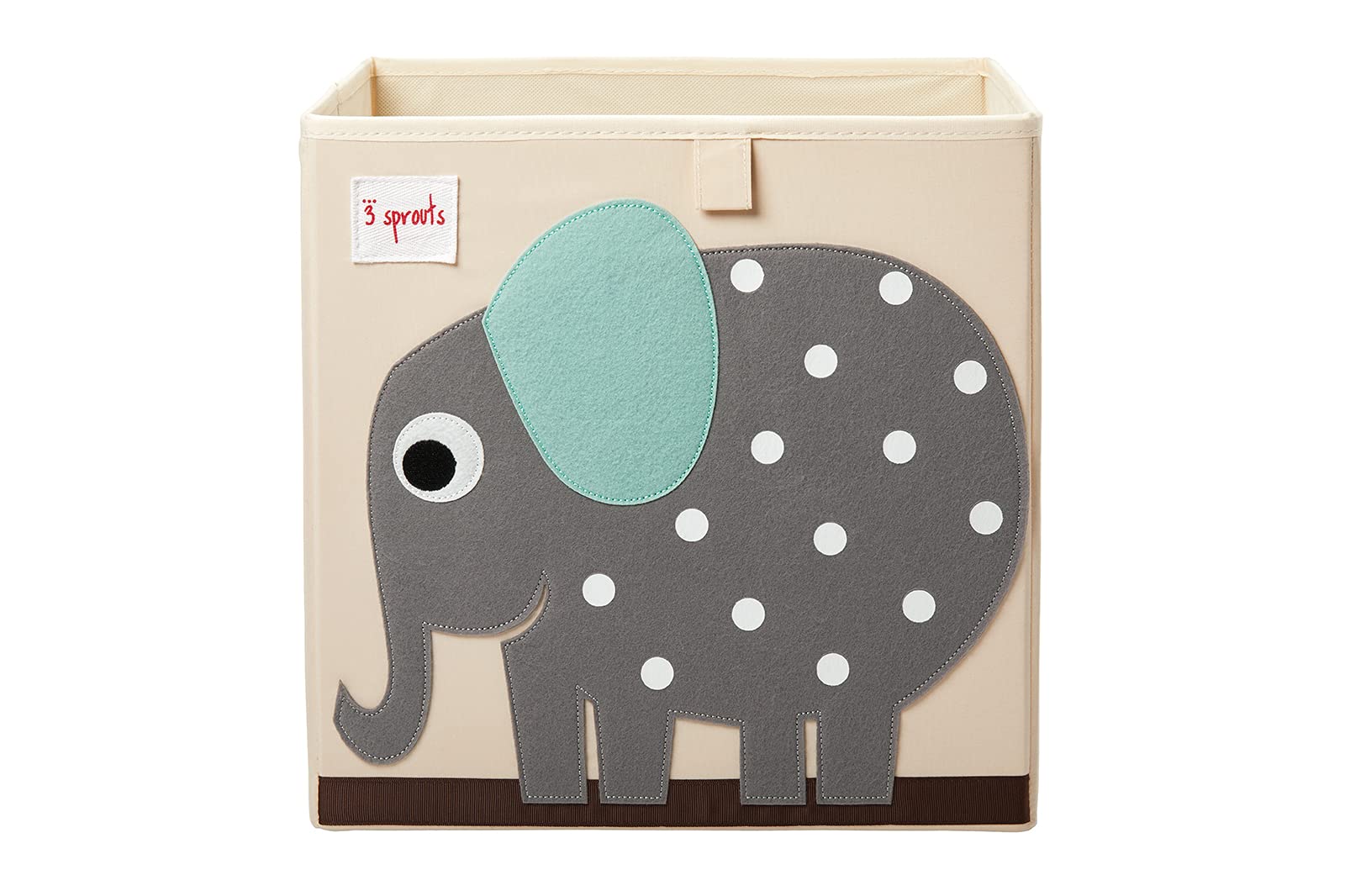3 Sprouts Toy Storage Organizer: Toy Box Cube Organizer for Playroom, Nursery - Foldable Storage Bin - Elephant