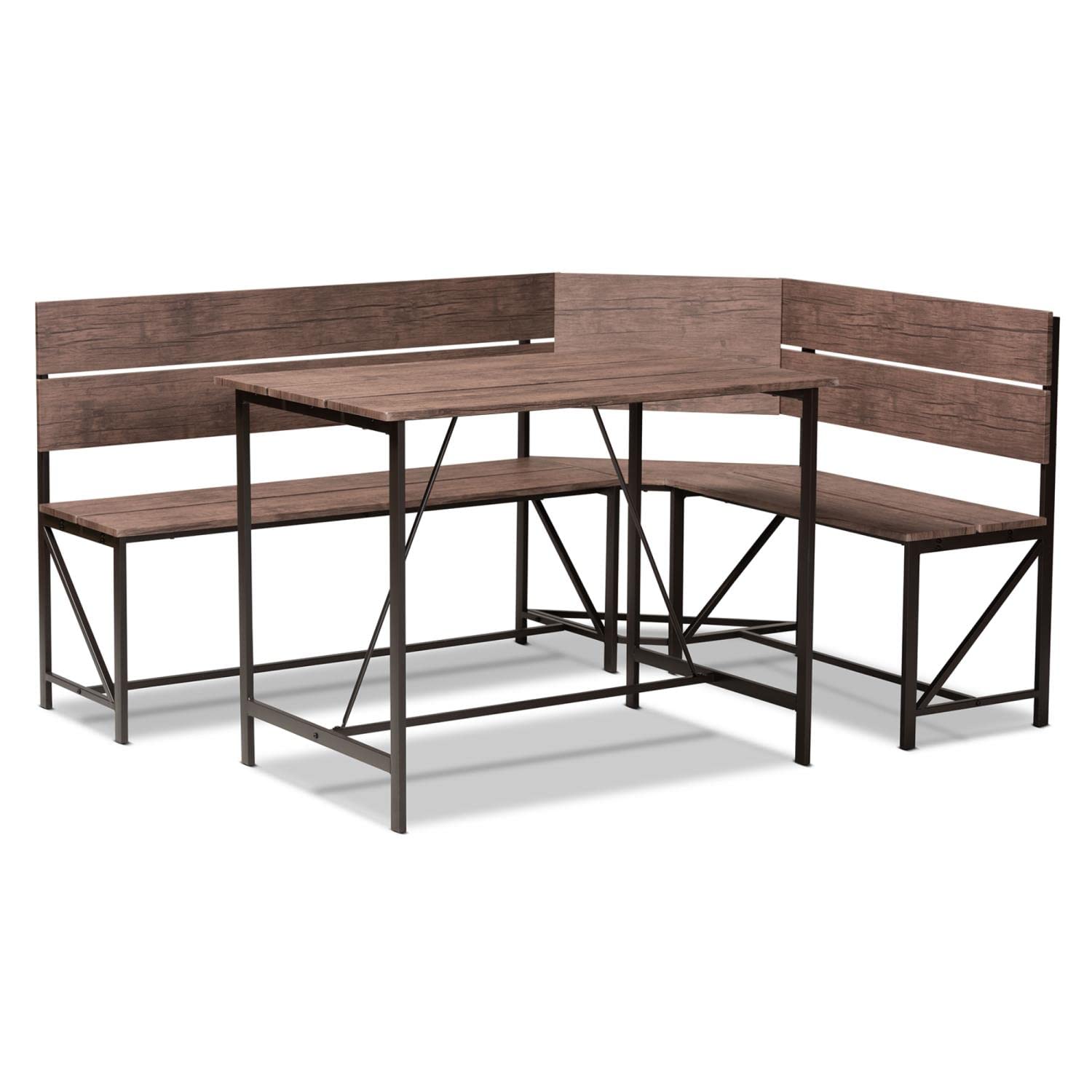 Baxton Studio Marston Dining Nook Set - Thumbnail 2
