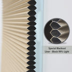Cellular Shades Cordless Blackout Honeycomb Blinds Fabric Window Blinds 27'' W X 64'' H, Ivory Beige(Blackout)