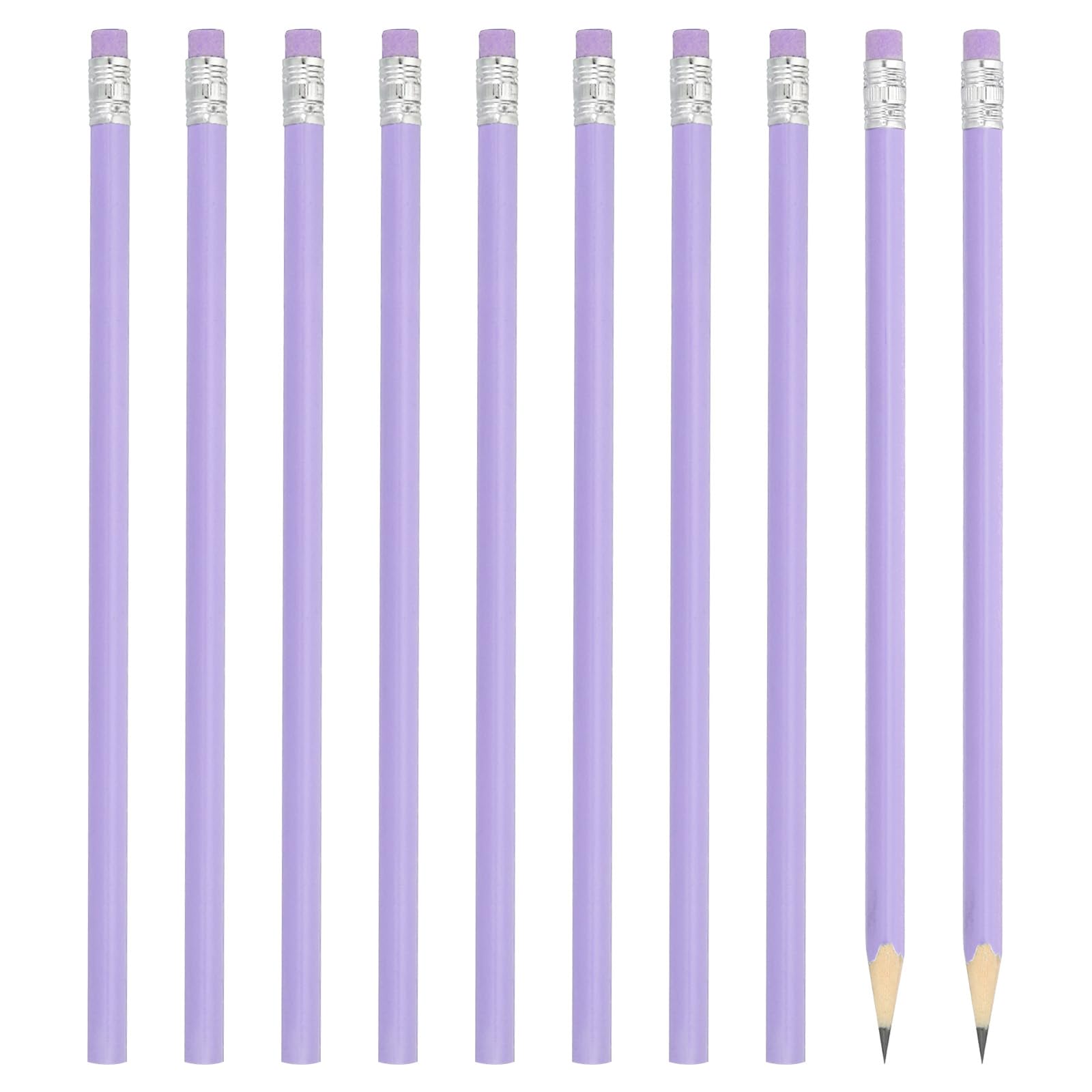 Patikil Round Pencils, 48 Pack Hb Graphite Pencils With Eraser Wood Pencils Cute Pencil For Classroom Teacher Office Supplies, P