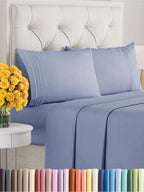 Queen Size 4 Piece Sheet Set - Extra Soft, Breathable & Cooling Sheets - Hotel Luxury Durable Bed Sheets For Women & Men - Deep Pockets, Easy-Fit & Wrinkle-Free Sheets - Dusty Purple Oeko-Tex Sheets