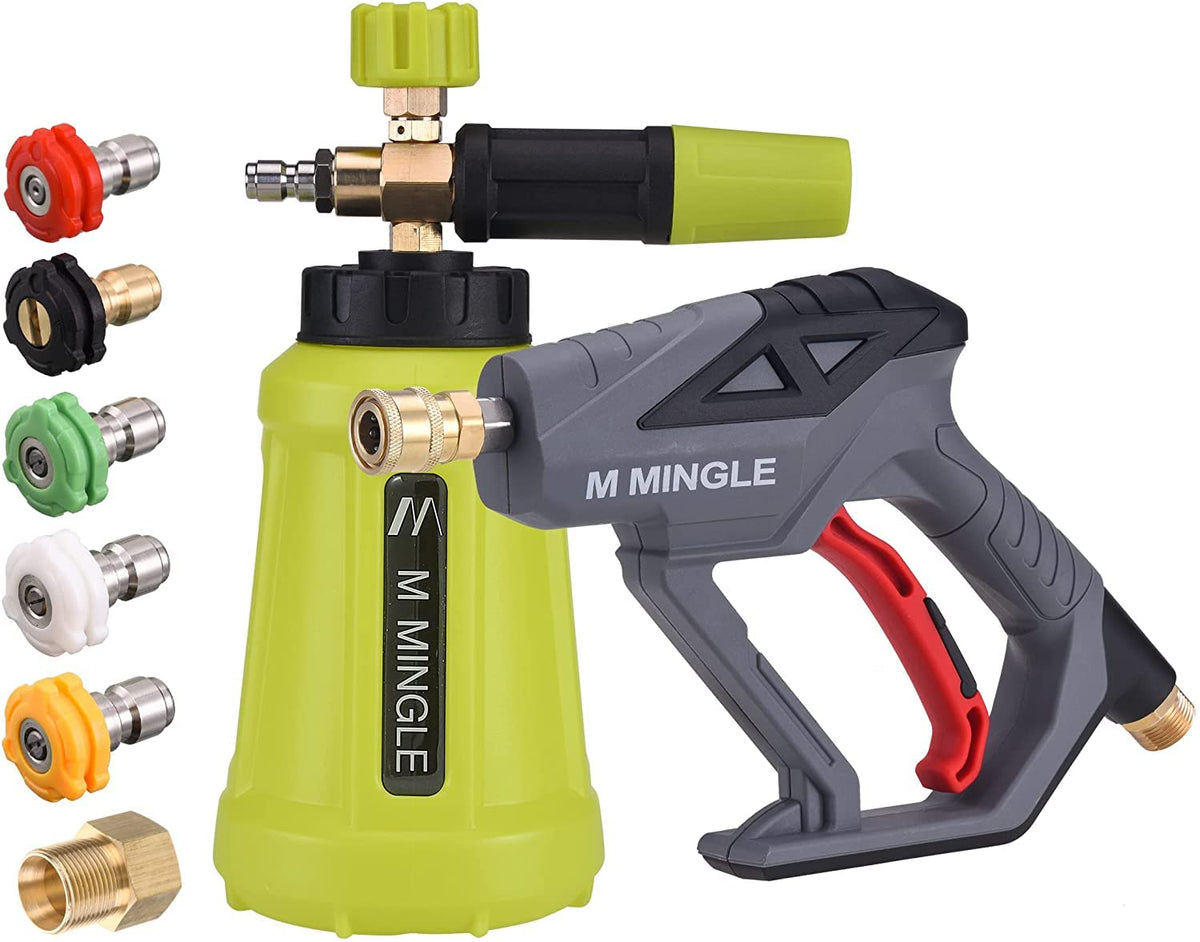 M Mingle High Pressure Washer Gun Snow Foam Lance, 4000 Psi Cannon Foam Blaster Power Washer With 1/4' Quick Connector, Car Was