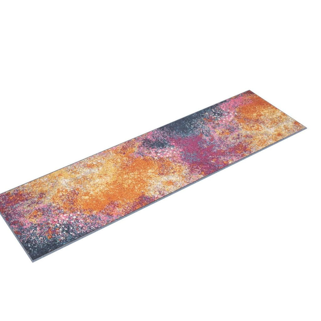Nourison Passion Sunburst 2'2'' X 7'6'' Area--Rug, Modern, Abstract, Easy--Cleaning, Non Shedding, Bed Room, Living Room, Dining
