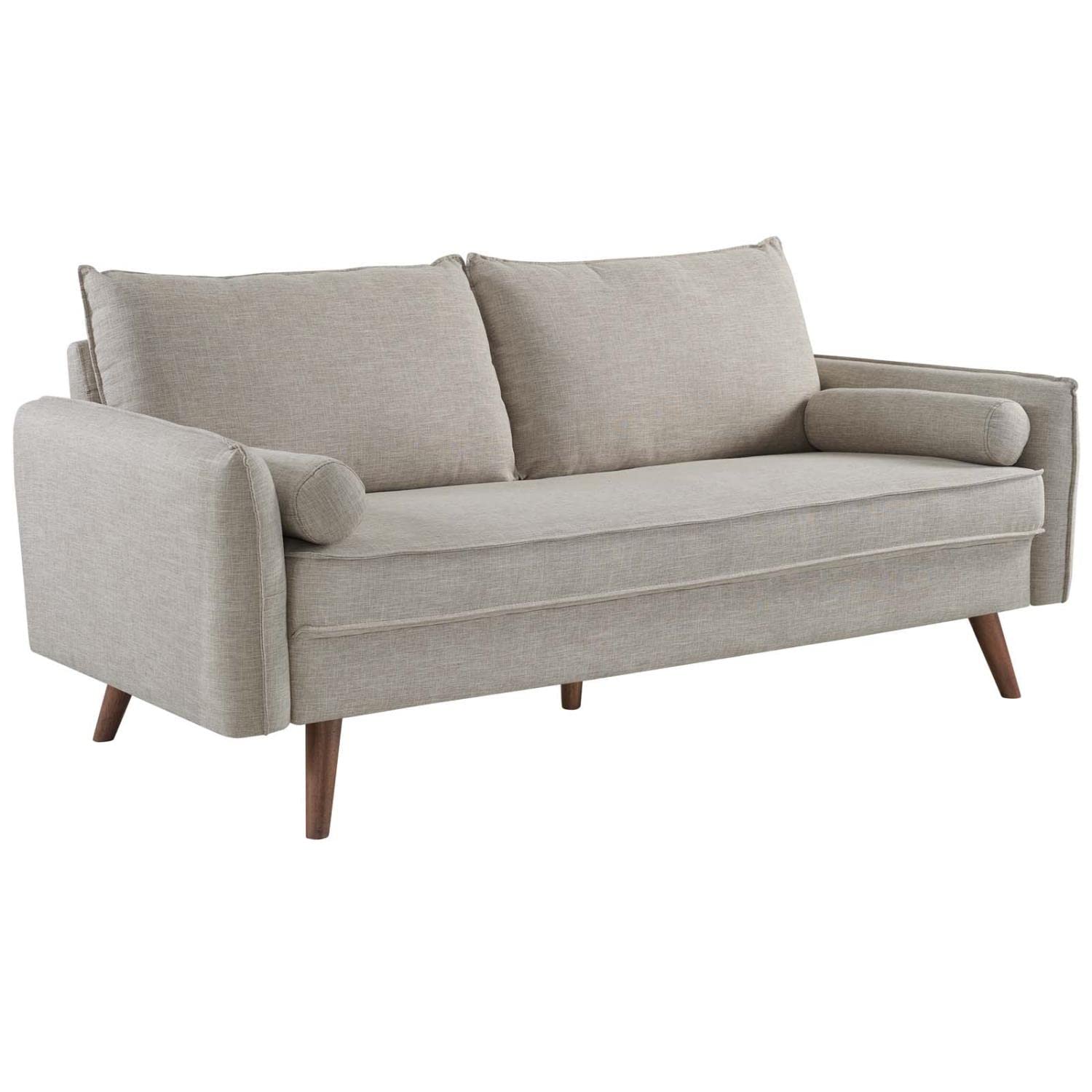 Modway Revive Upholstered Fabric Sofa And Loveseat Set, Beige