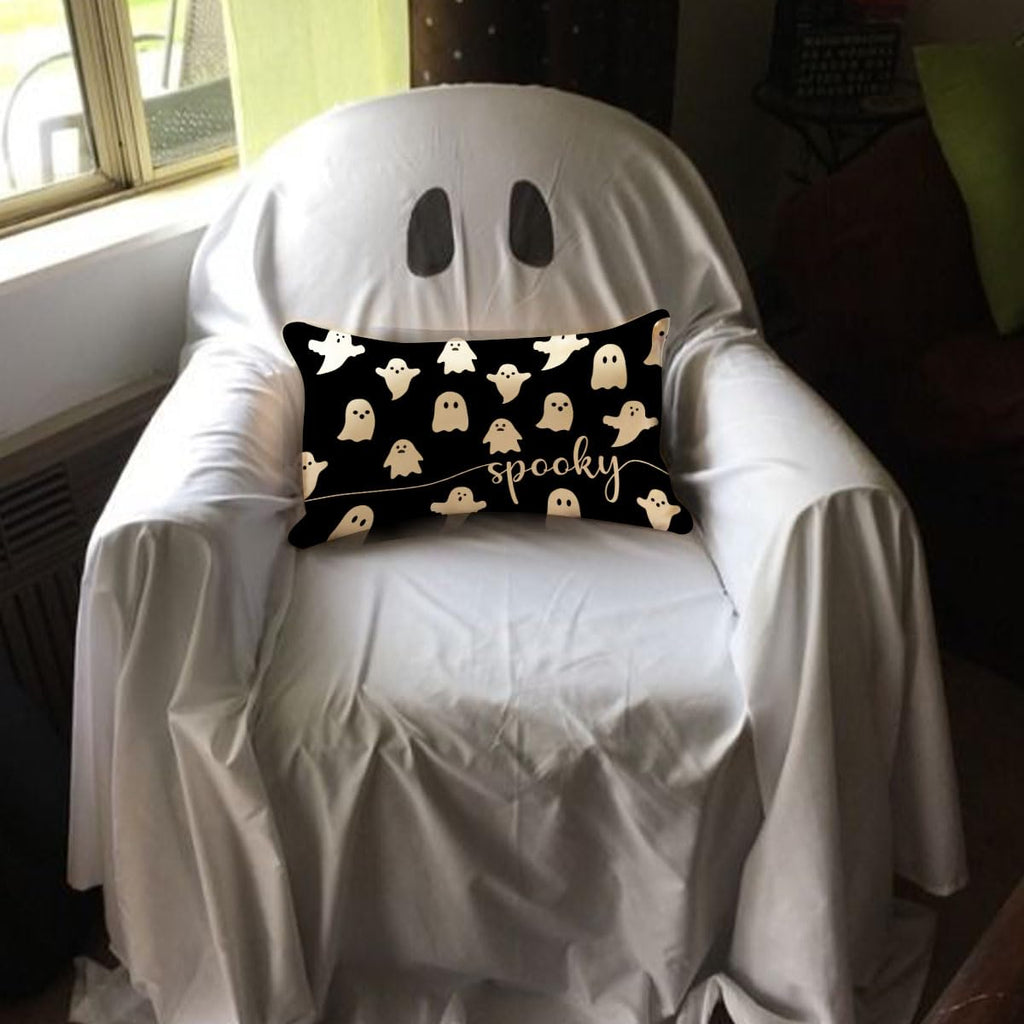 Jxzygmd Halloween Pillow Cover 12X20 Ghost Spooky Halloween Lumbar Pillow Covers Decorations Outdoor Halloween Pillows Decorativ