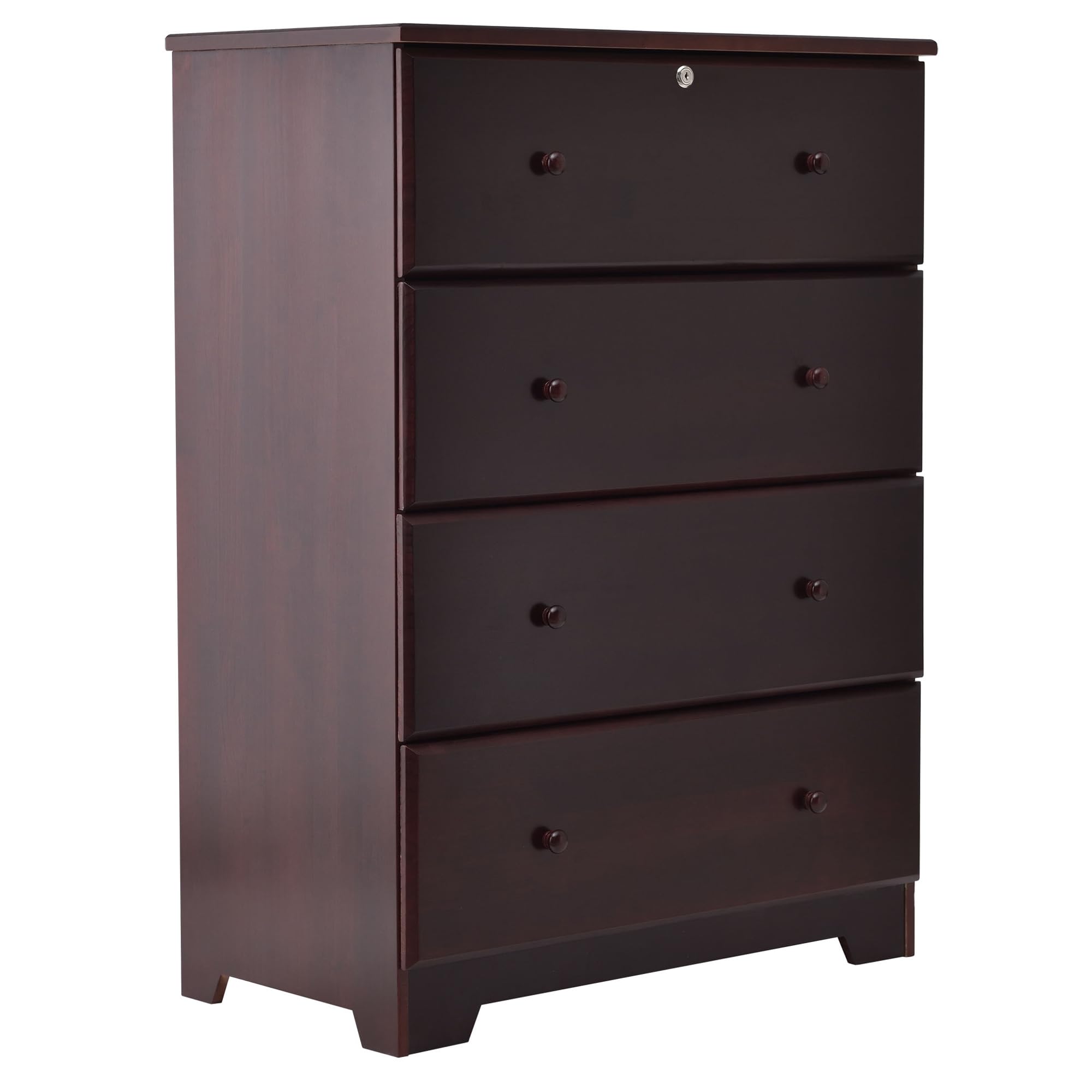 Woodpeckers Furniture And Mattress Pine Dresser Chest 4 Drawers (Mahogany)