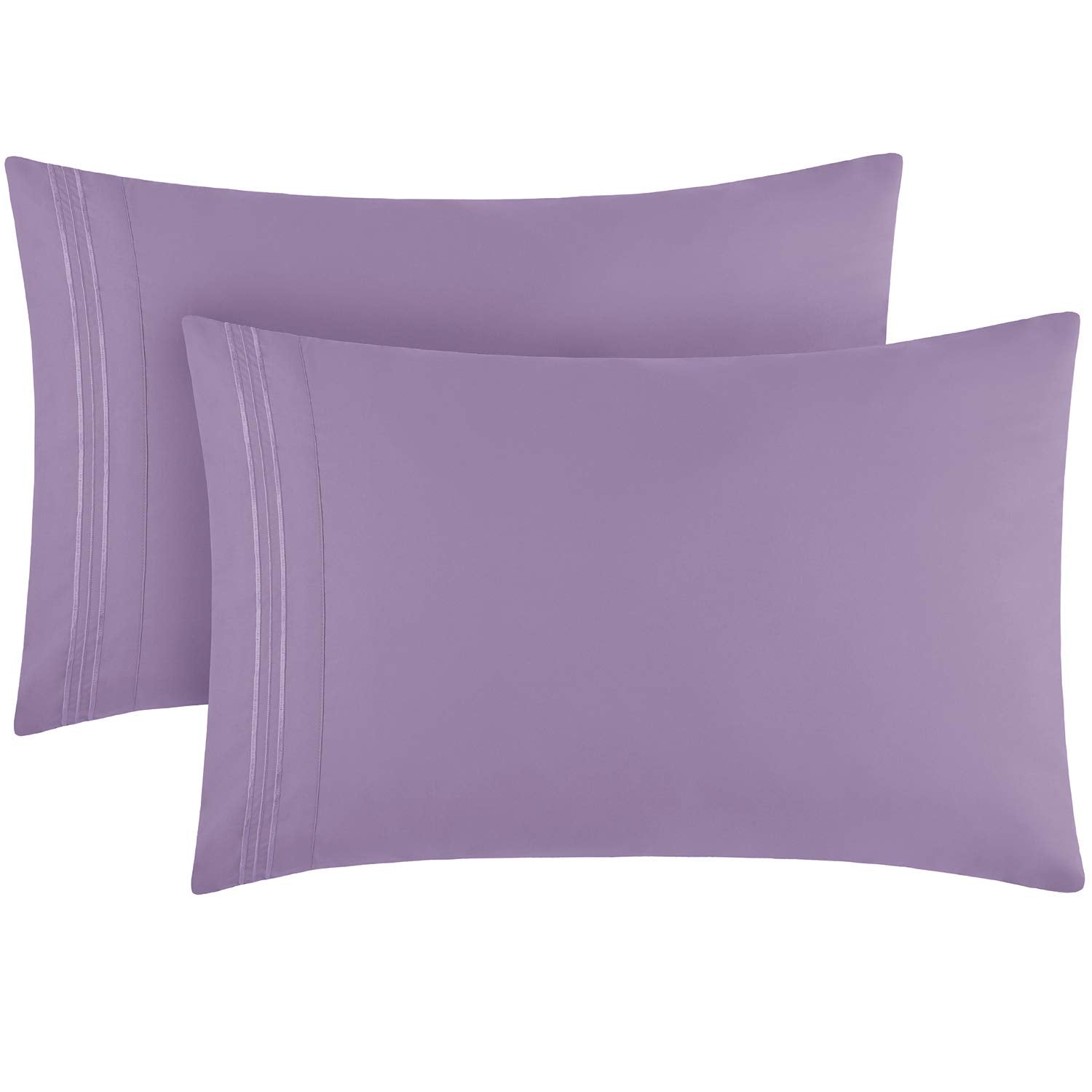 Mellanni King Size Pillow Cases 2 Pack - Pillow Covers - Pillow Protector - Hotel Luxury Bedding Sheets & Cooling Pillowcases - Wrinkle, Fade, Stain Resistant (Set Of 2 King Size, Violet)
