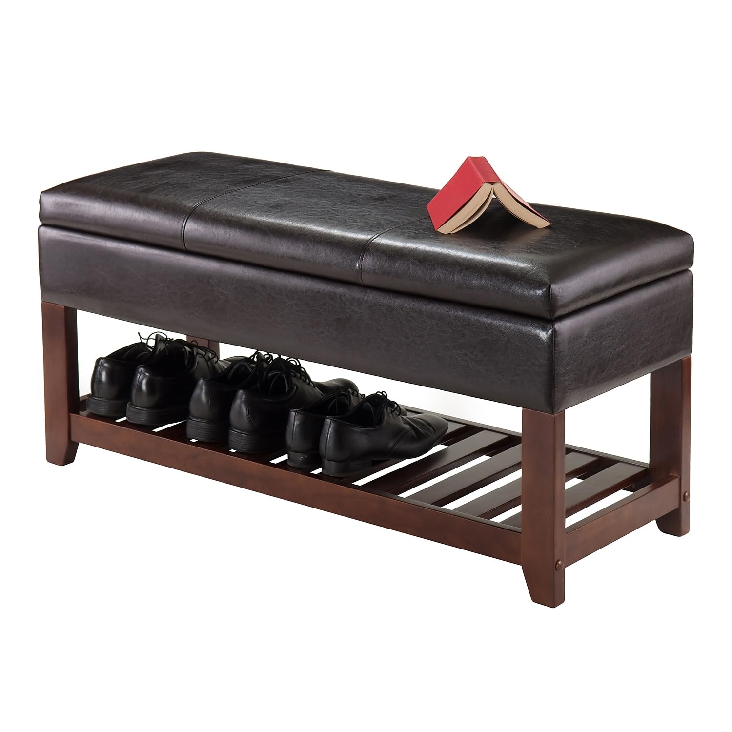 Winsome Monza Storage Bench with Cushion Seat, Espresso (94143)