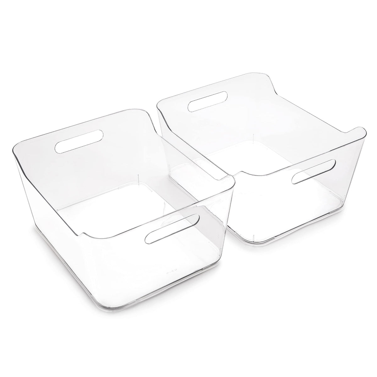 BINO | Plastic Storage Bins, X-Large - 2 Pack, Clear | THE SOHO COLLECTION | Pantry Organizers and Storage Containers Fridge Org