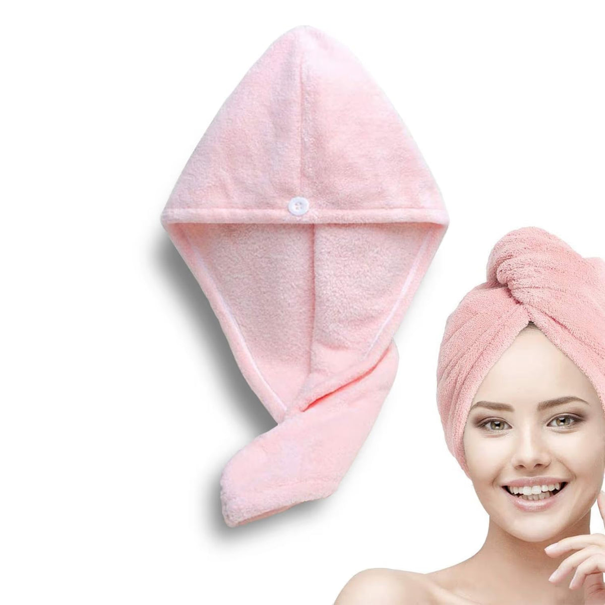 AZARIA Hair Towel Wrap Absorbent Towel HairDrying Bathrobe Magic Hair Towel Super QuickDrying Microfiber 500 GSM Bath Towel Ha