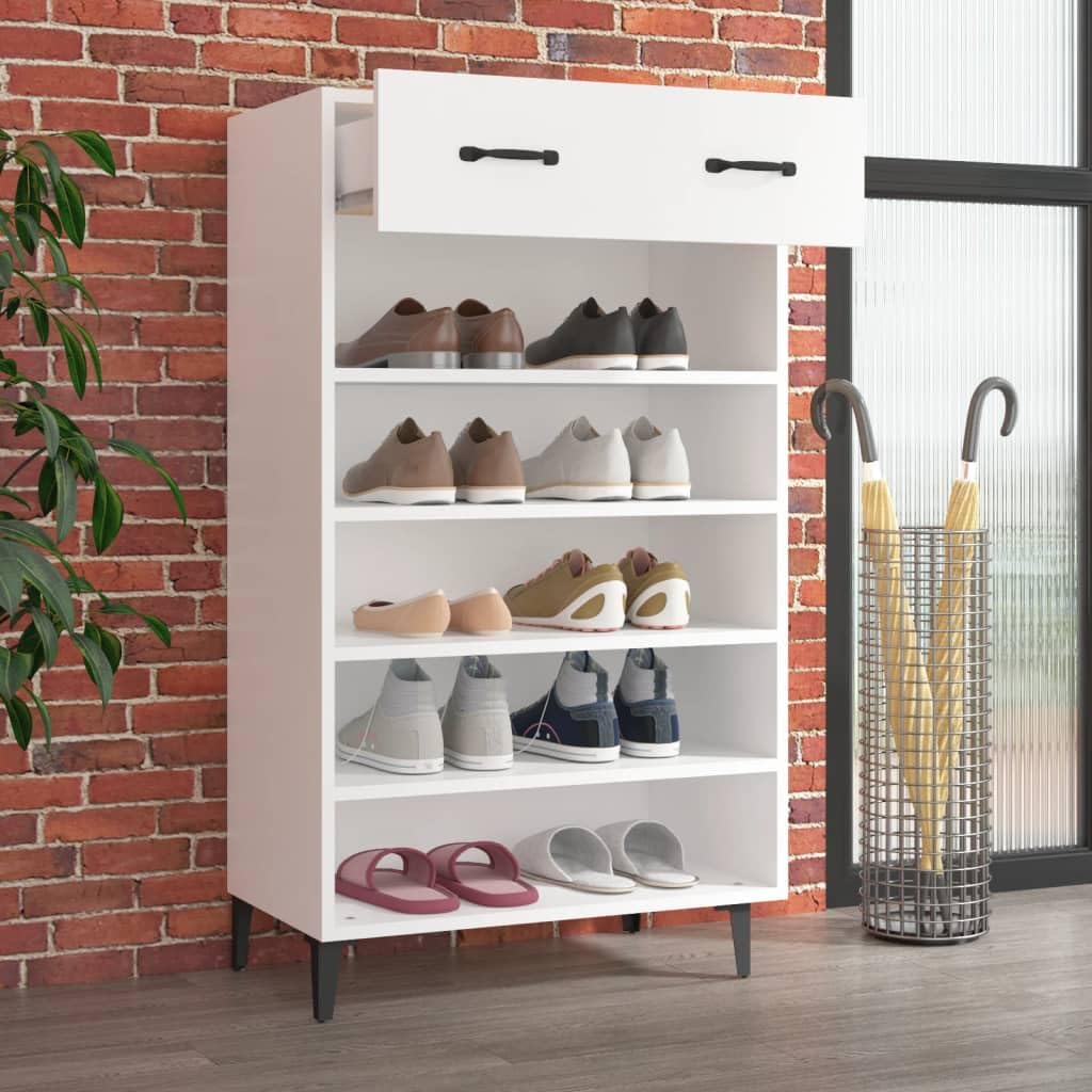 vidaXL Shoe Cabinet White 23.6&quot;x13.8&quot;x41.3&quot; Engineered Wood