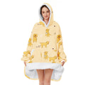 Zando Oversized Hooded Blanket With Pocket, Sherpa Lining, Thick Fleece - Warm & Cozy Wearable Blanket Hoodie For Adults (Yellow