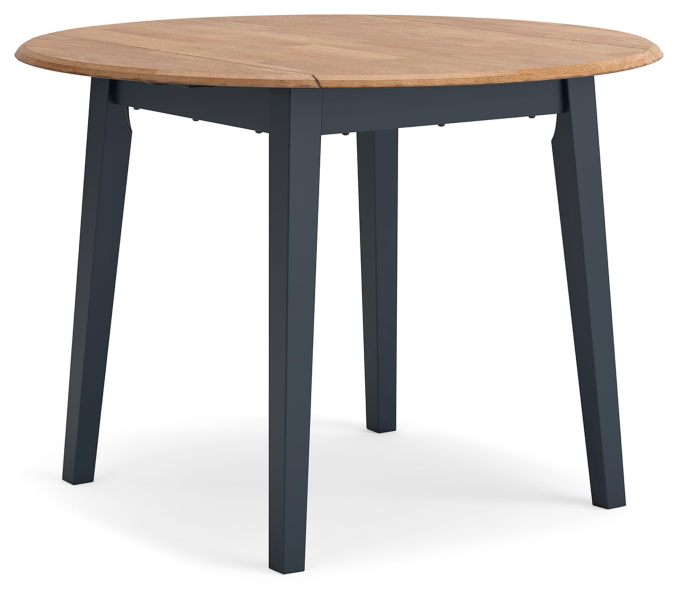 Signature Design by Ashley Gesthaven Modern Dining Drop Leaf Table with 4 Legs, Light Brown & Blue