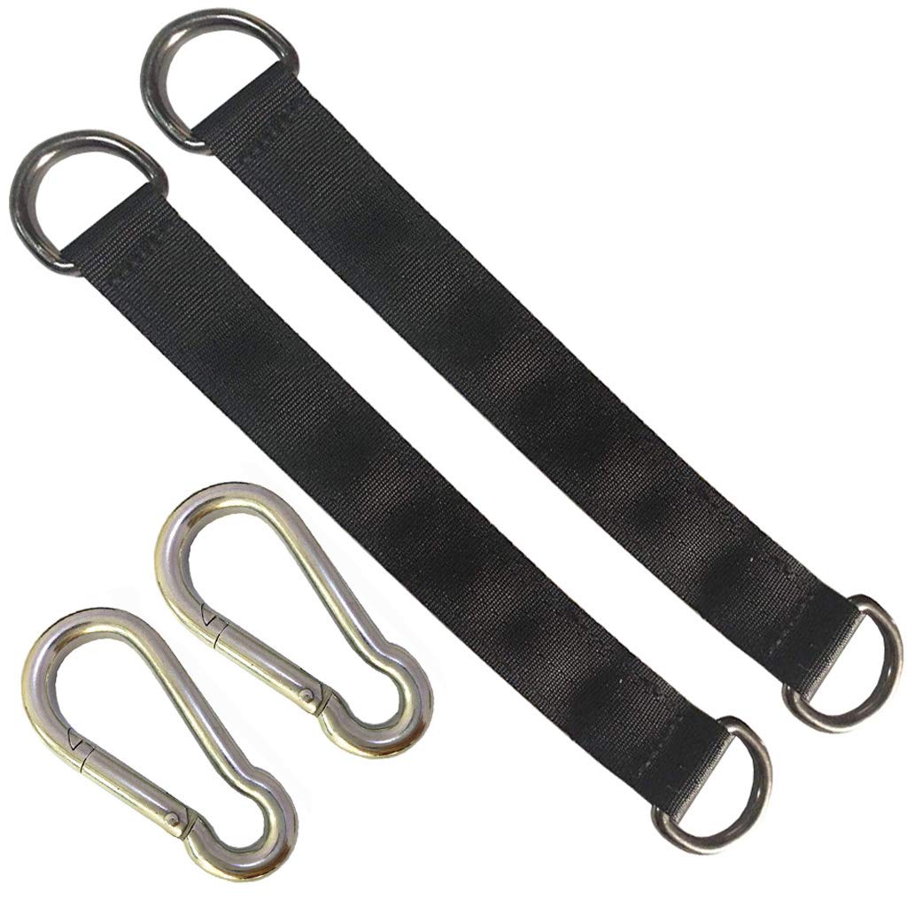 Aivoof Tree Swing Straps, 2 Pcs 25Cm / 9.8Inches Tree Swing Hanging Kit Heavy Duty Hanging Straps Holds 440 Lbs With Carabiner P