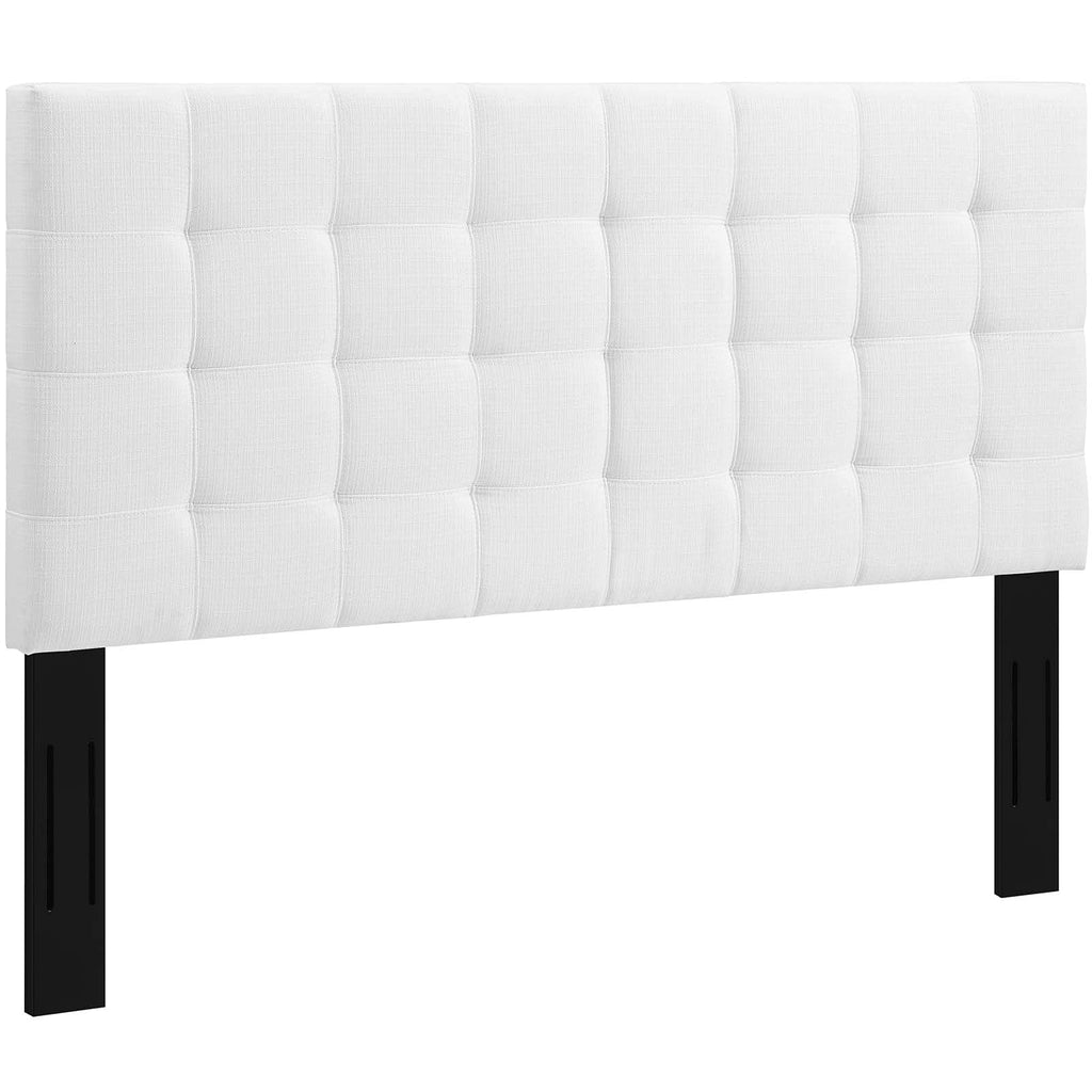 Modway Paisley Upholstered Tufted Linen Fabric Full / Queen Headboard Size In White