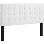 Modway Paisley Upholstered Tufted Linen Fabric Full / Queen Headboard Size In White