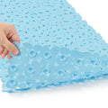 SONGZIMING Bathtub Mat Non Slip Pebble Bath Shower Mat with Drain Holes, Suction Cups Mat for Tub 16 W x 35 L, Blue