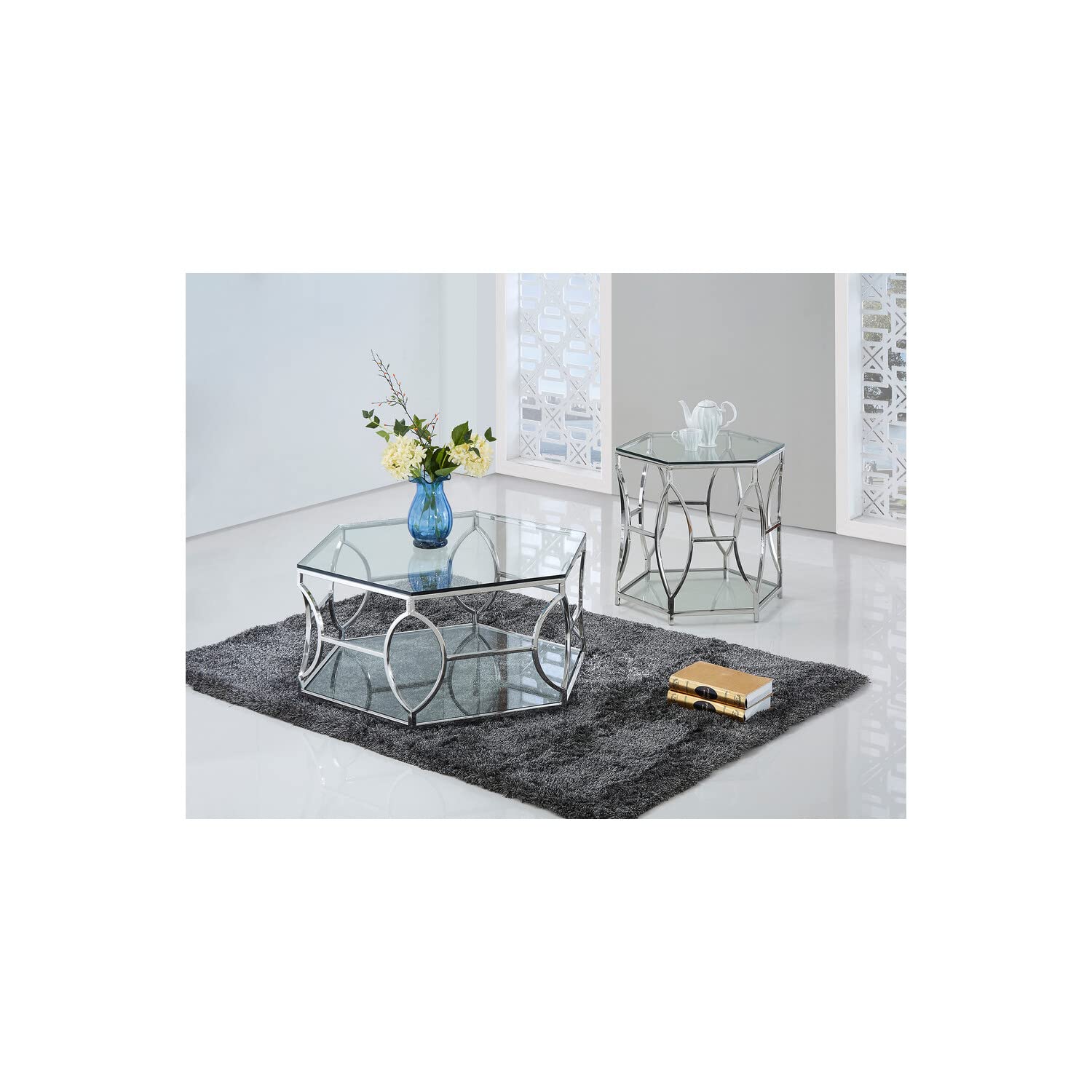 Best Master Brooke Hexagonal Coffee Table - Thumbnail 3