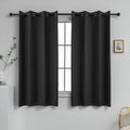 Ygo 100 Percent Blackout Shade Curtains Thermal Insulated Grommet Window Treatment Panels 52 W By 63 L Solid In Black Set Of 2