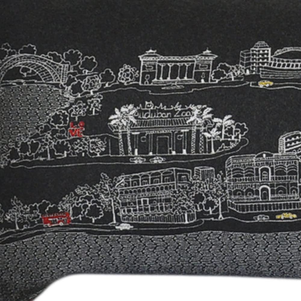 HomeRoots Grey 45' Black New Orleans Nighttime Skyline Lumbar Decorative Pillow