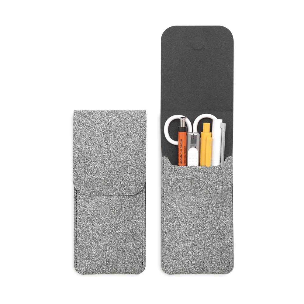 Lhids Pencil Case, Pencil Pouch Pen Bag, Multipurpose Travel Bags For Office, Bag Pouch Holder Box Organizer, Grey
