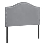 Monarch Specialties 6011T, Twin, Bedroom, Upholstered, Pu, Grey, Transitional Bed Size Leather-Look Headboard