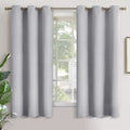 YoungsTex Light Grey Blackout Curtains 63 Inch Length for Bedroom - Thermal Insulated with Grommet Room Darkening Window Drapes 