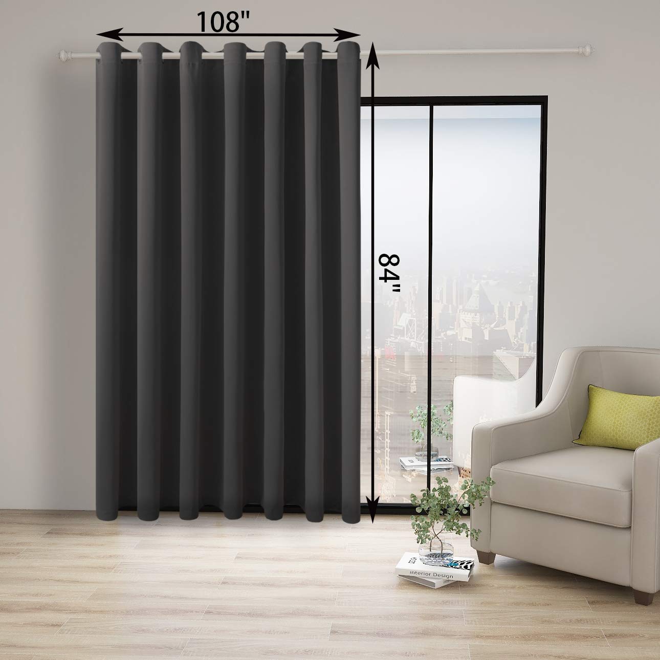 Bonzer Room Divider Curtain Total Privacy Wall Grommet Thermal Insulated Soundproof Extra Wide Blackout Curtains For Bedroom Liv