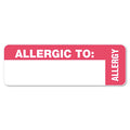 Tabbies 40562 Medical Labels For Allergy Warnings, 1 X 3, White, 500/Roll