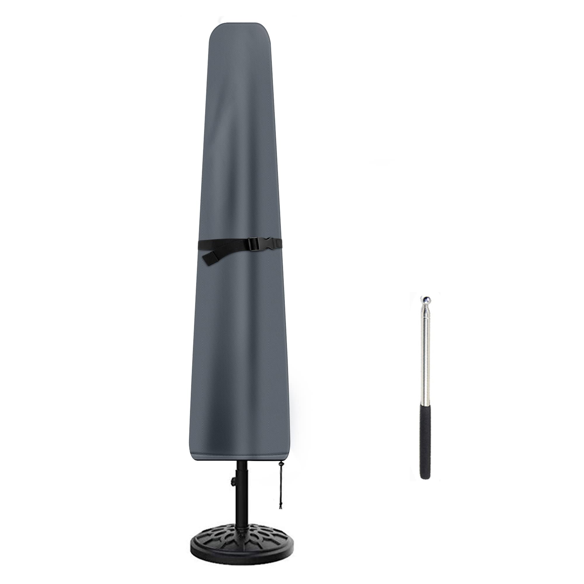 Patio Umbrella Cover, Waterproof Umbrella Covers For 7Ft To 9Ft Outdoor Umbrellas Market Parasol Covers With Push Rod, Gray