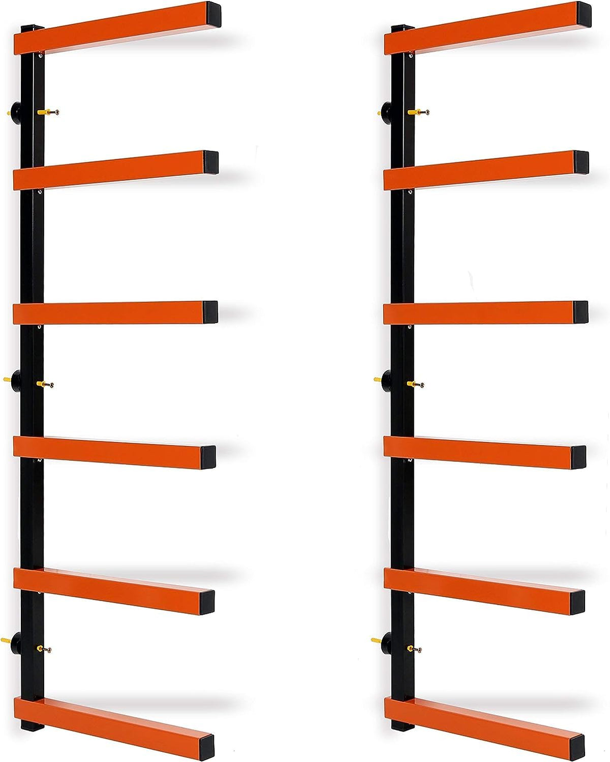 ECOTRIC Wood Organizer Lumber Storage Rack Lumber Organizer - 6 Levels Shelf Lumber Rack Steel Wall Mounted Max 600 Lb (1 Pack)