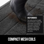 Gorilla Grip Dirt Grabber Mesh Door Mat, Low-Profile, Stain And Fade Resistant Heavy Duty Quick Dry Striped Doormat, Mats For Indoor Outdoor Entry, Shoe Scraper, Garage Entrance Mat, 47X35 Dark Gray