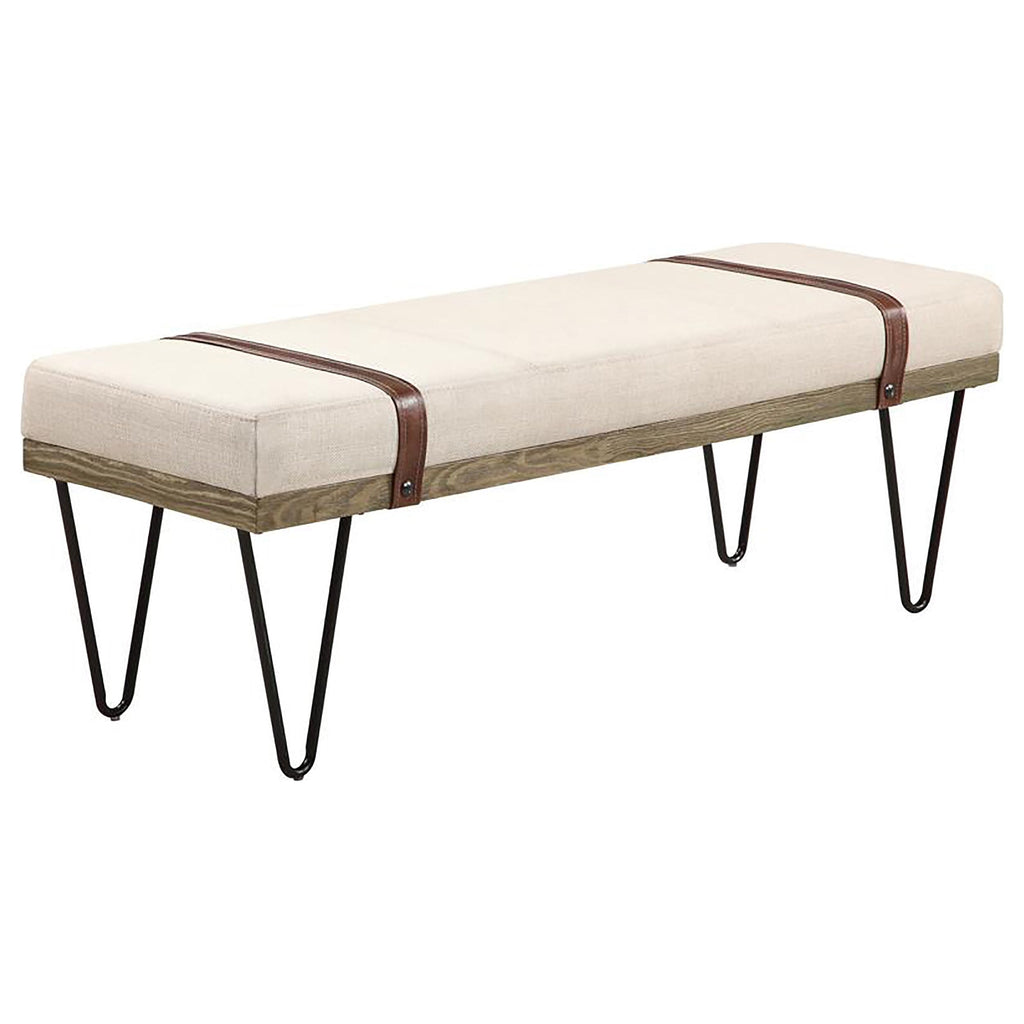 Coaster Home Furnishings Austin Upholstered Bench Beige and Black