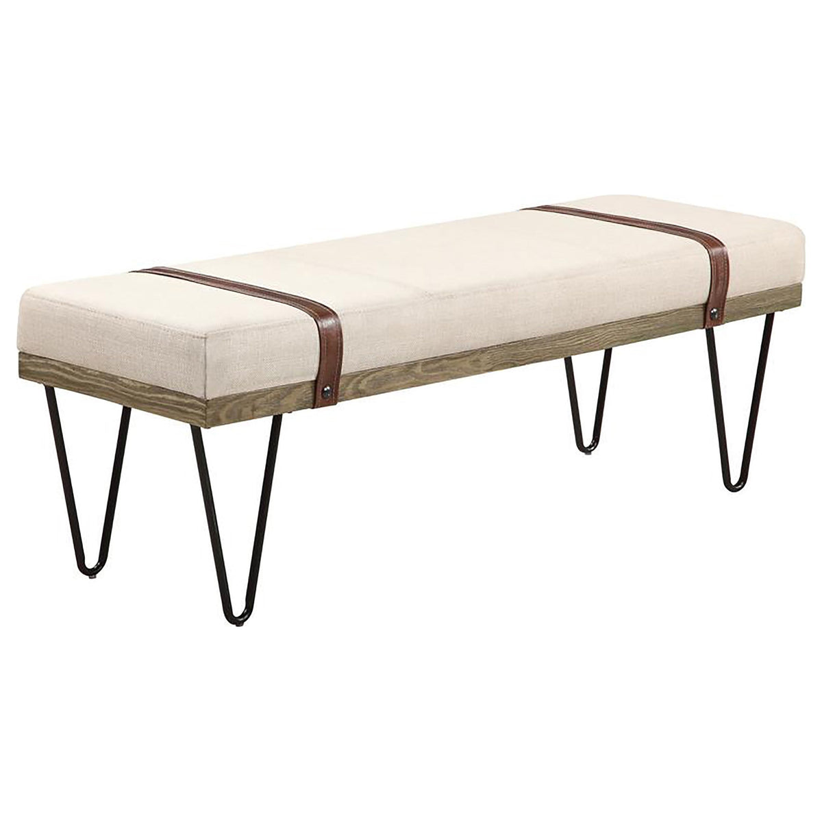 Coaster Home Furnishings Austin Upholstered Bench Beige and Black