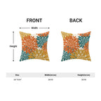 Cxmeifly Orange Yellow Teal Pillow Covers 20X20 Inch Set Of 2 Dahlia Floral Decor Throw Pillows Summer Modern Geometry Flower Ou