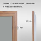 Amorho Bathroom Mirror, 24X32 Inch Wall Mirror, Walnut Wood Grain Metal Framed, Anti-Rust, Hang Horizontally/Vertically, Suitabl